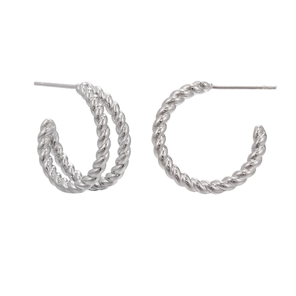 Wholesale C Shape Twist Gold Earrings Copper